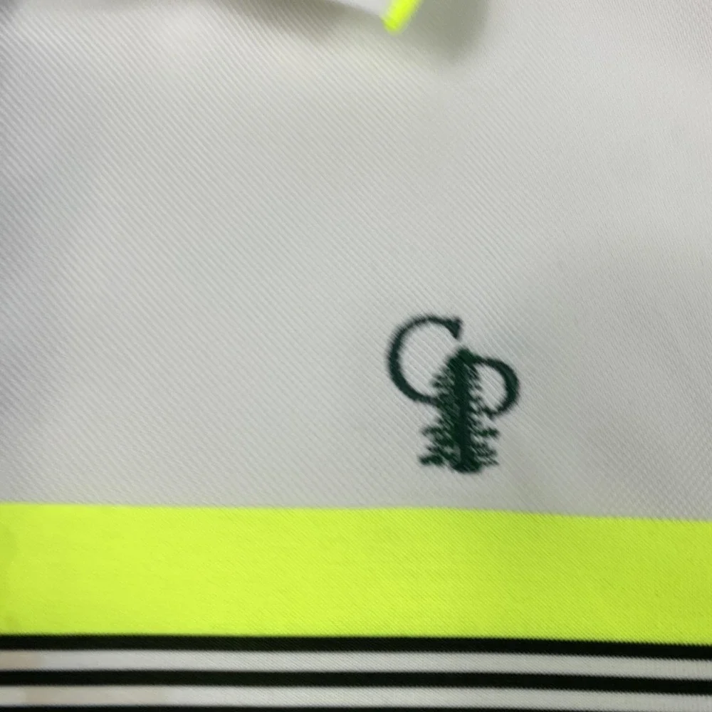 Nike Golf Polo Shirt Mens Large White Colorblock Dri-Fit Calusa‎ Pines Golf Club